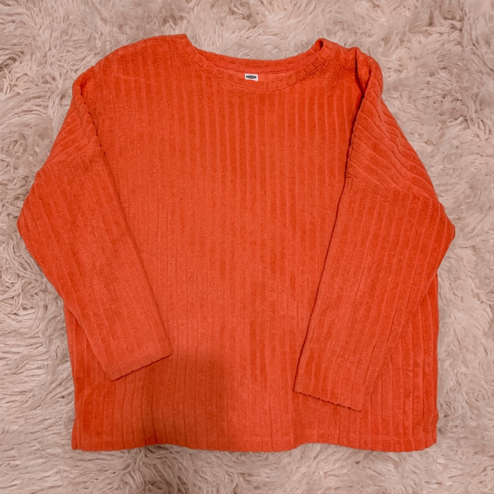 • chenille-like Old Navy sweater:))
